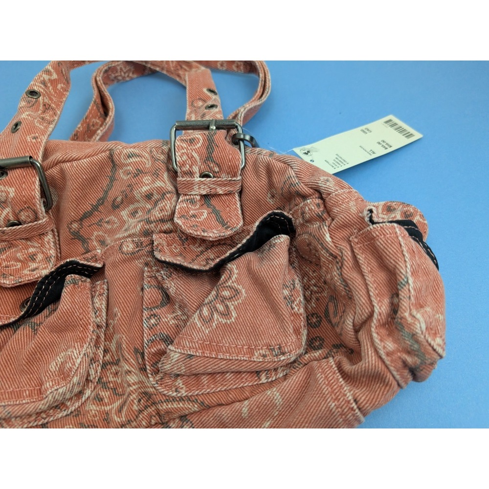Urban Outfitters BDG Paisley Red Y2K Style Duffle Shoulder Bag NEW - Picture 5 of 16